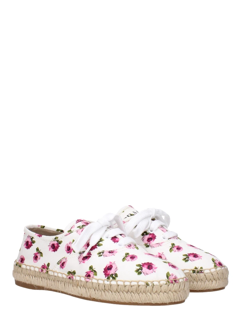 White Fabric Espadrilles