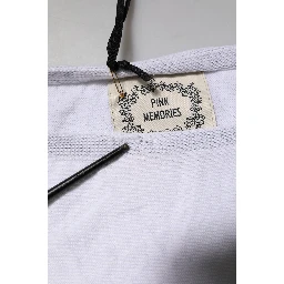 White Cotton Short Sleeves Round Neck Blouse Top