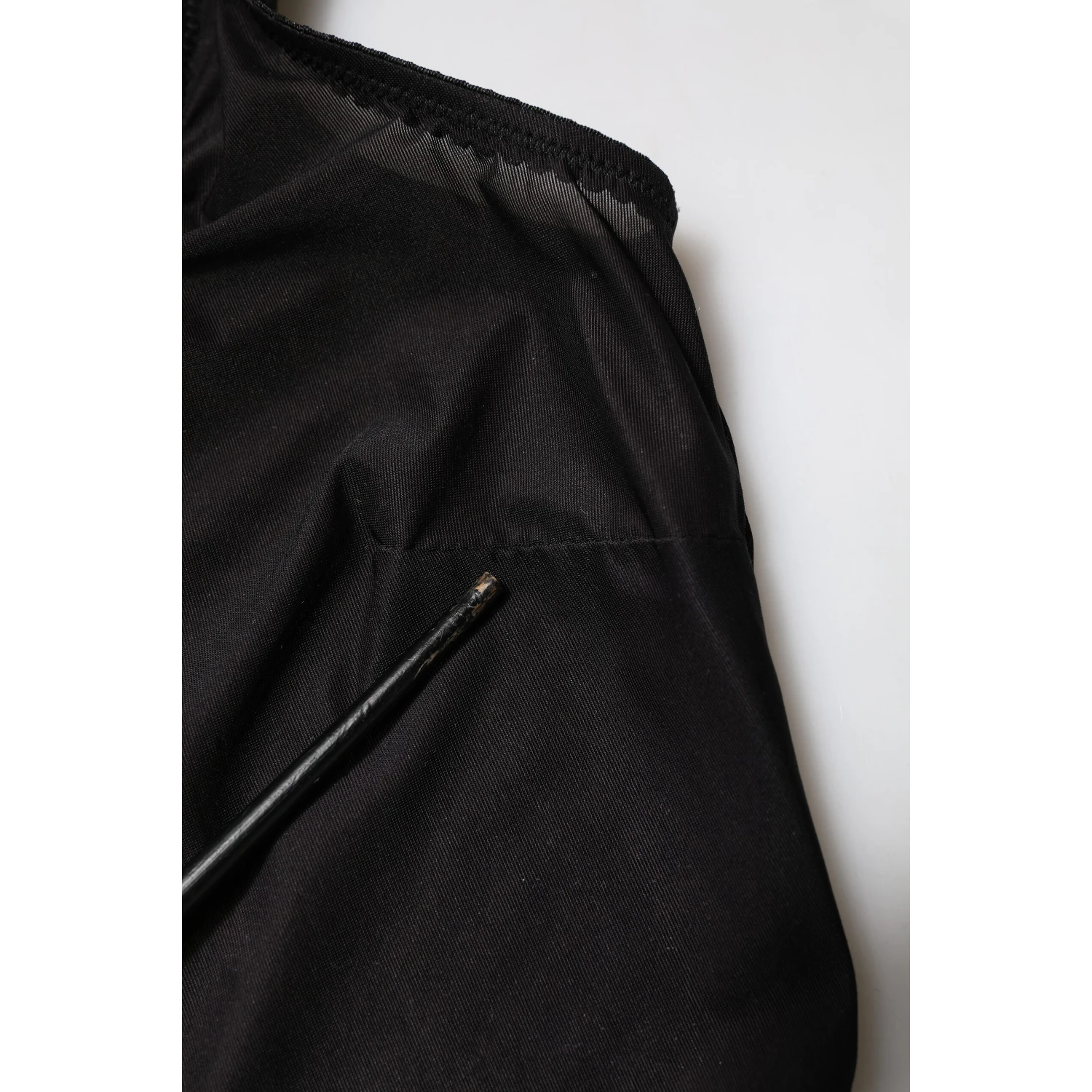 Black Nylon Sleeveless Round Neck Tank Top