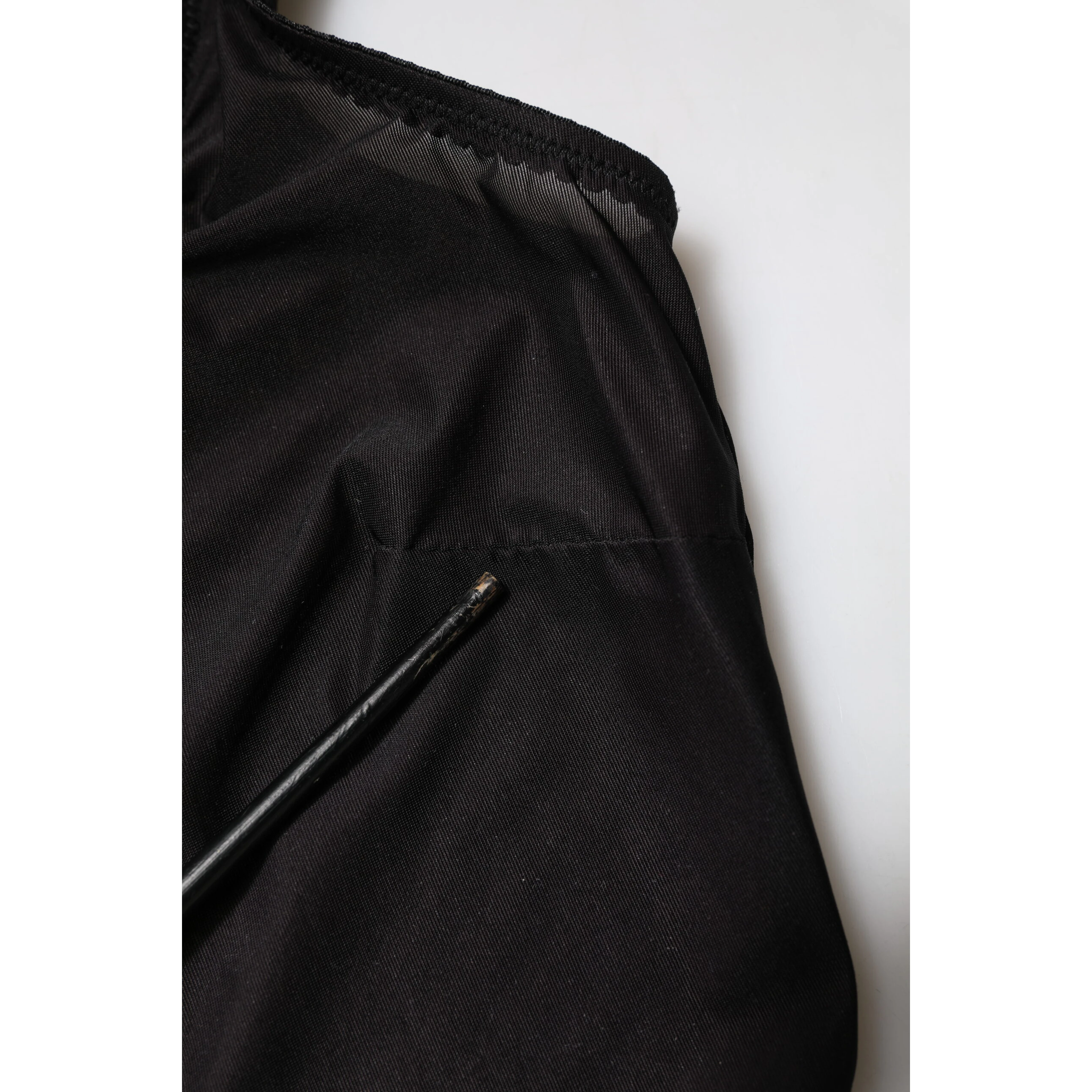 Black Nylon Sleeveless Round Neck Tank Top