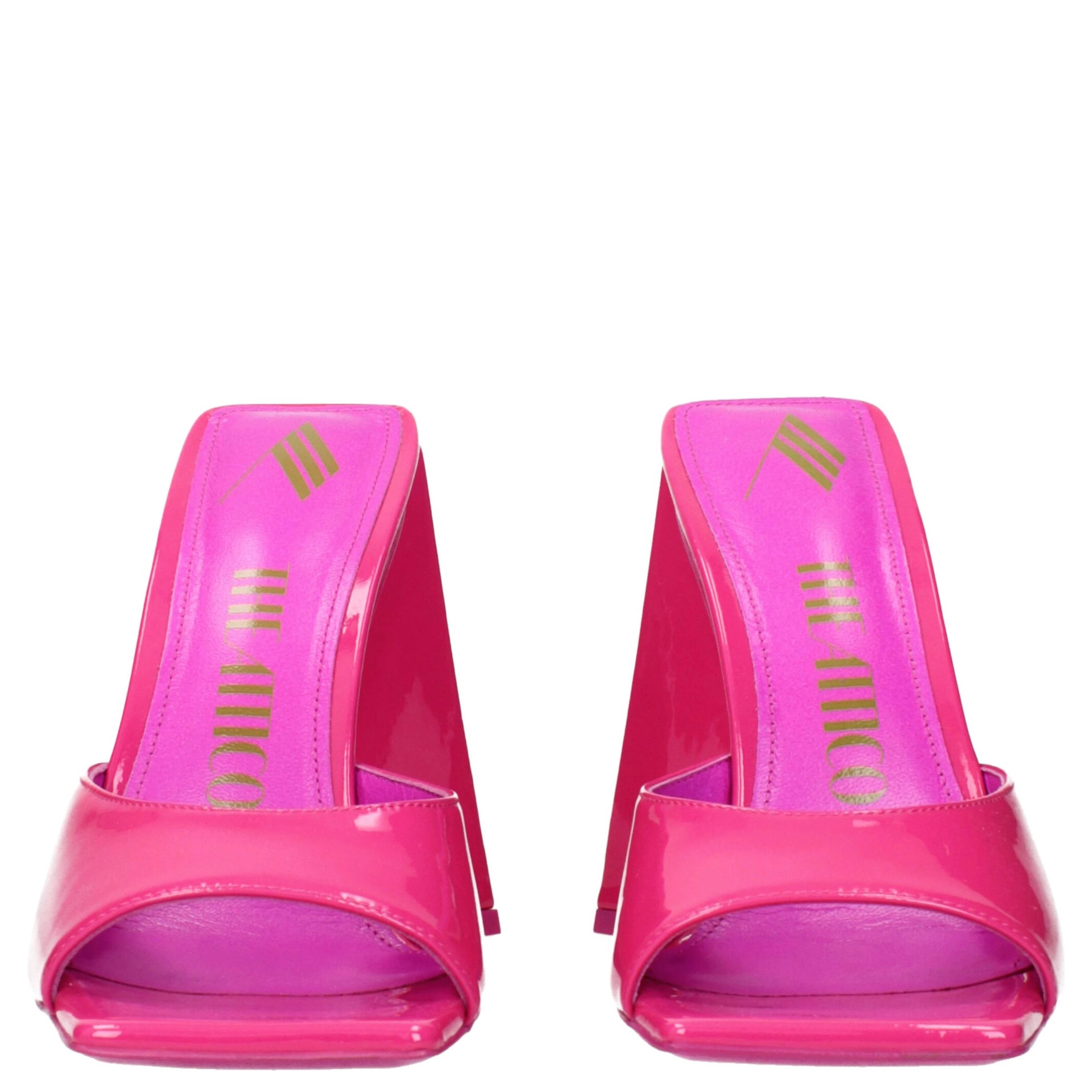 Pink Leather Platform Sandals