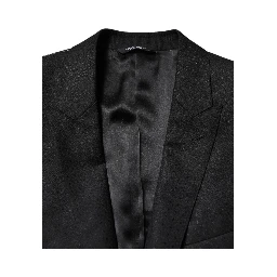 Black Jacquard Single Breasted 2 Piece Suit