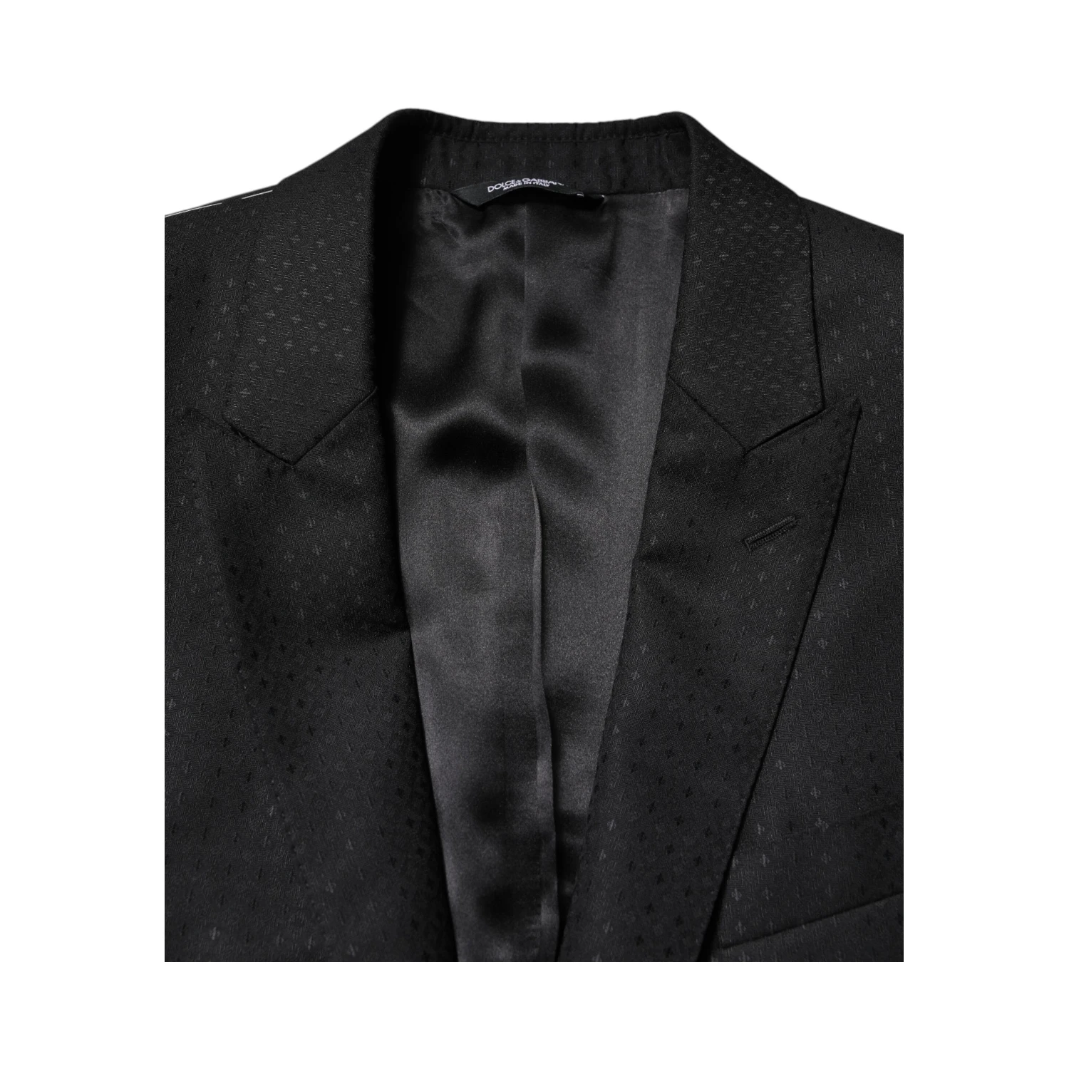 Black Jacquard Single Breasted 2 Piece Suit
