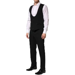 Black Wool 3 Piece Single Breasted Suit