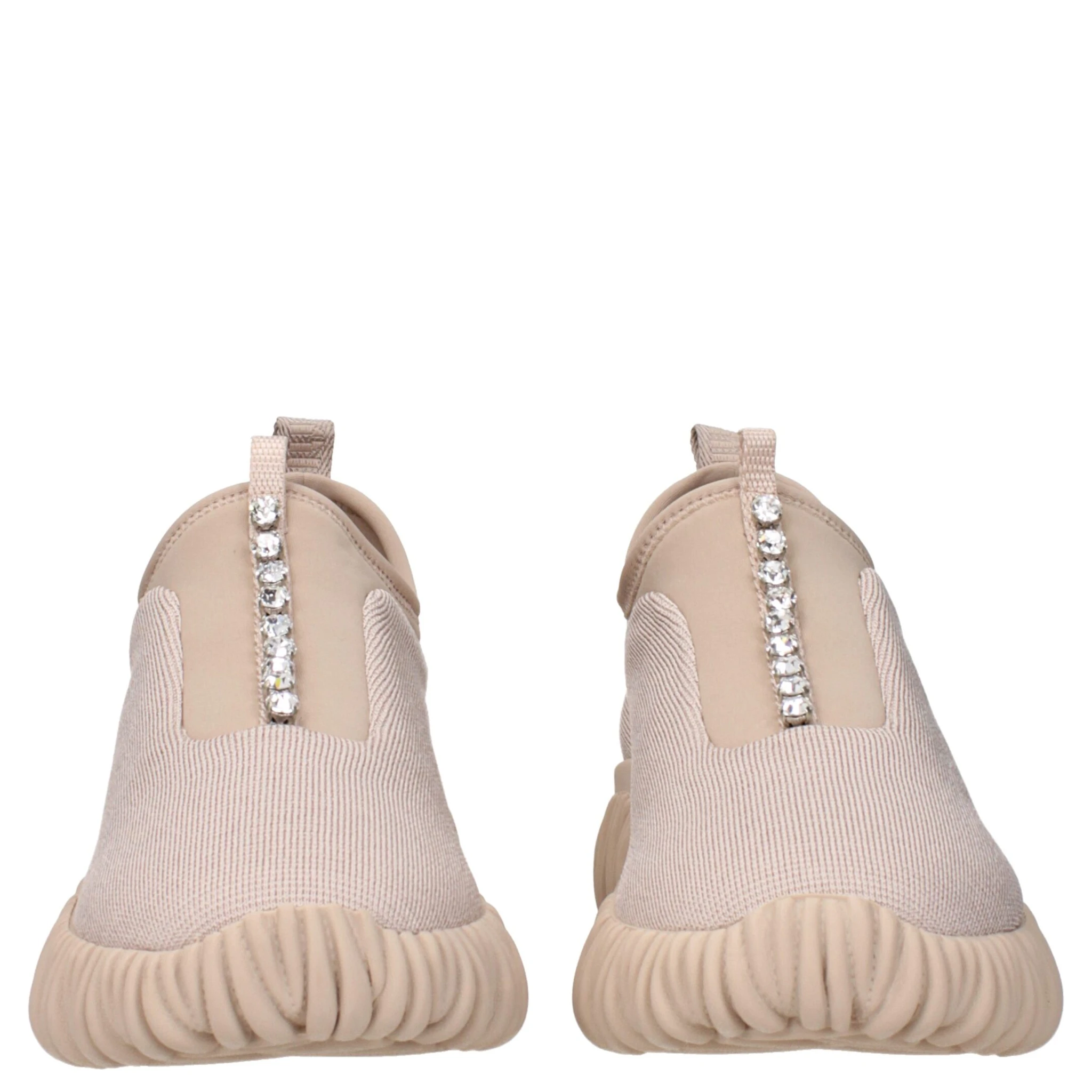 Beige Fabric Sneakers