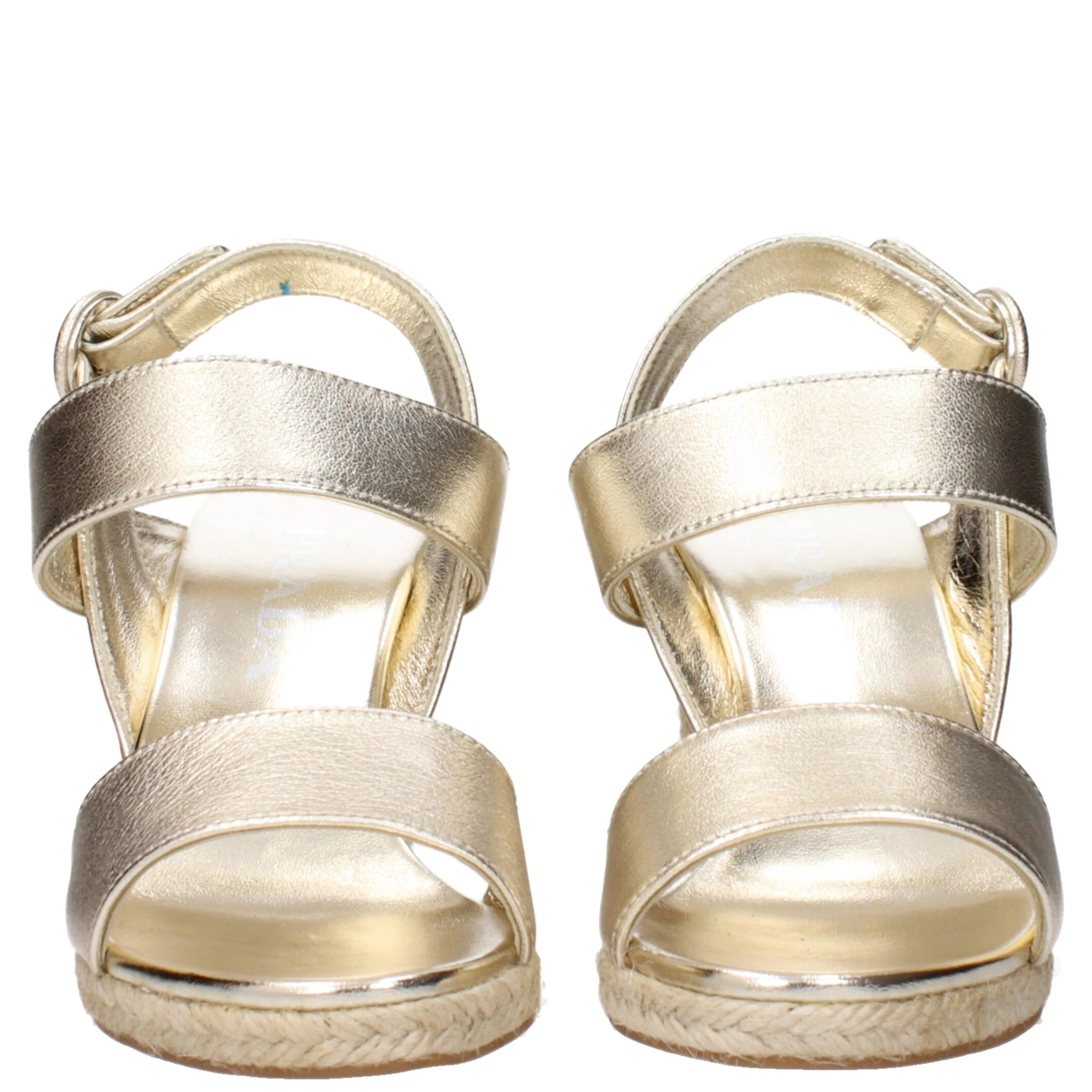 Gold Leather Wedge Sandals