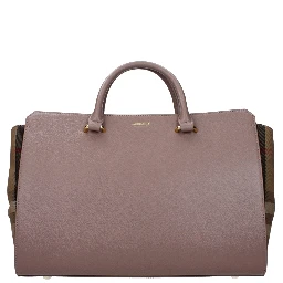 Gray Leather Handbag