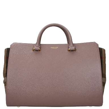 Gray Leather Handbag