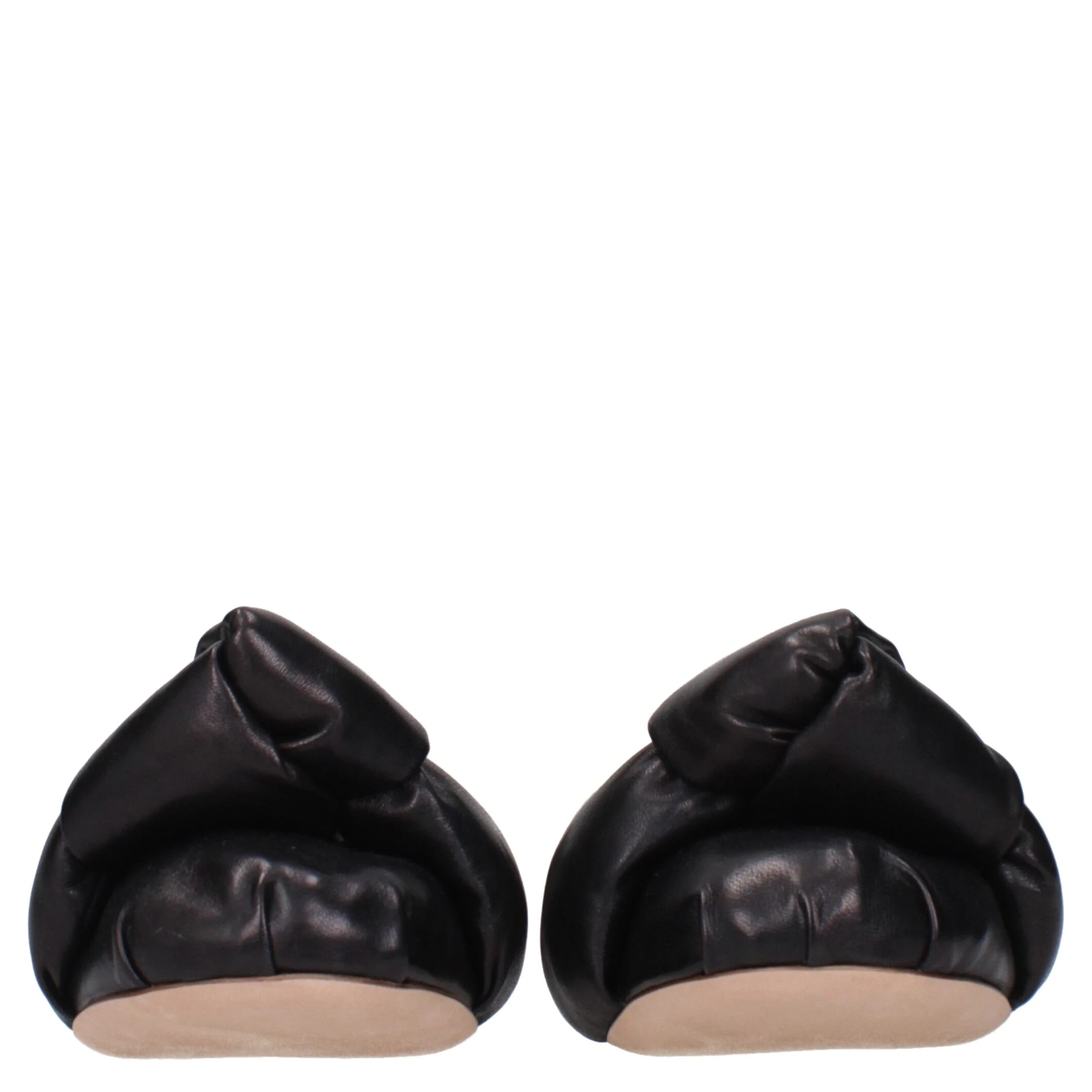 Black Leather Ballet Flats