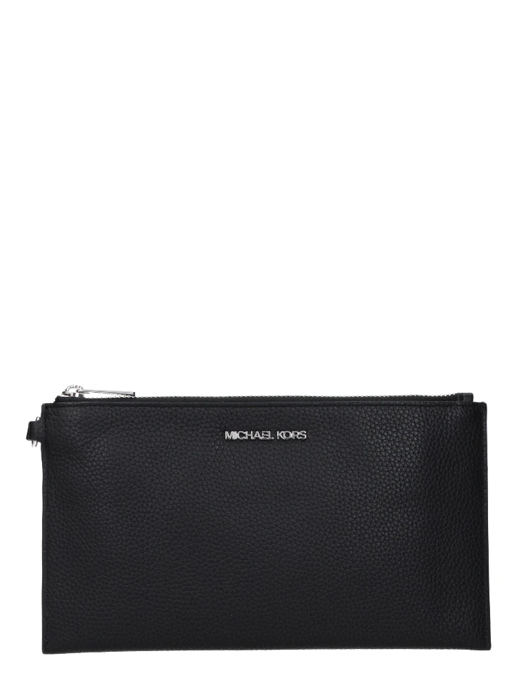Black Leather Clutch Bag