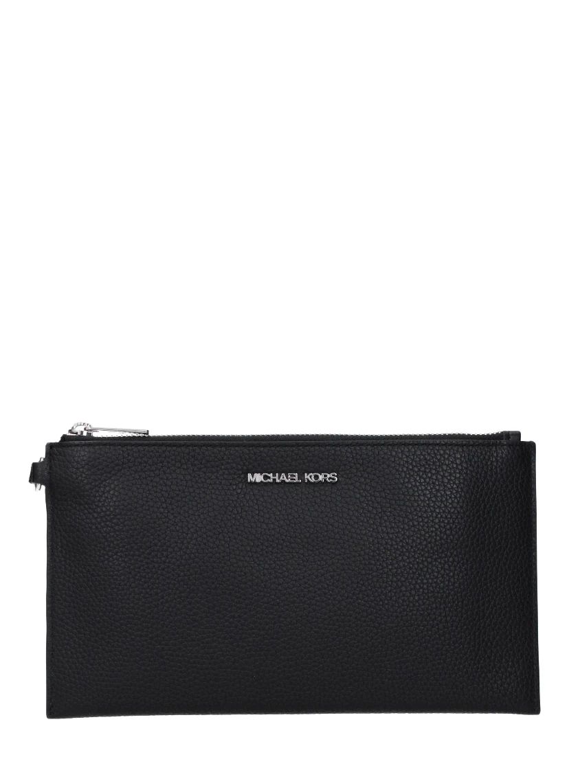 Black Leather Clutch Bag