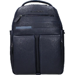 Blue Leather Backpack