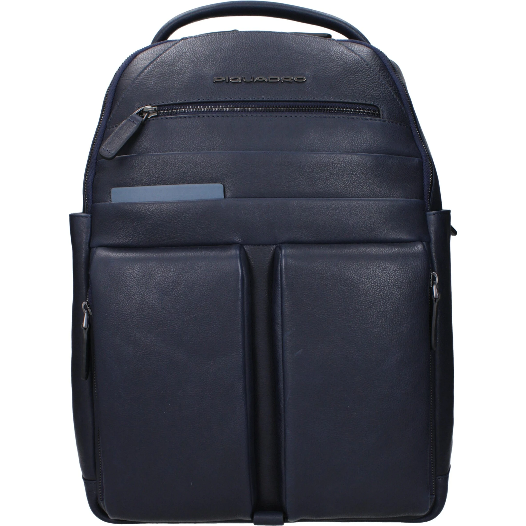 Blue Leather Backpack
