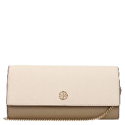 Beige Leather Clutch Bag