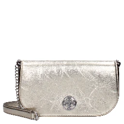 Gold Leather Crossbody Bag