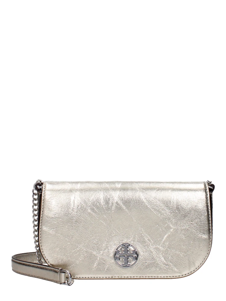 Gold Leather Crossbody Bag
