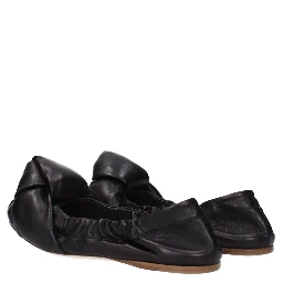 Black Leather Ballet Flats