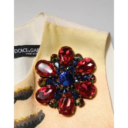 Multicolor Crystal Embellished A-line Mini Dress
