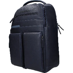 Blue Leather Backpack