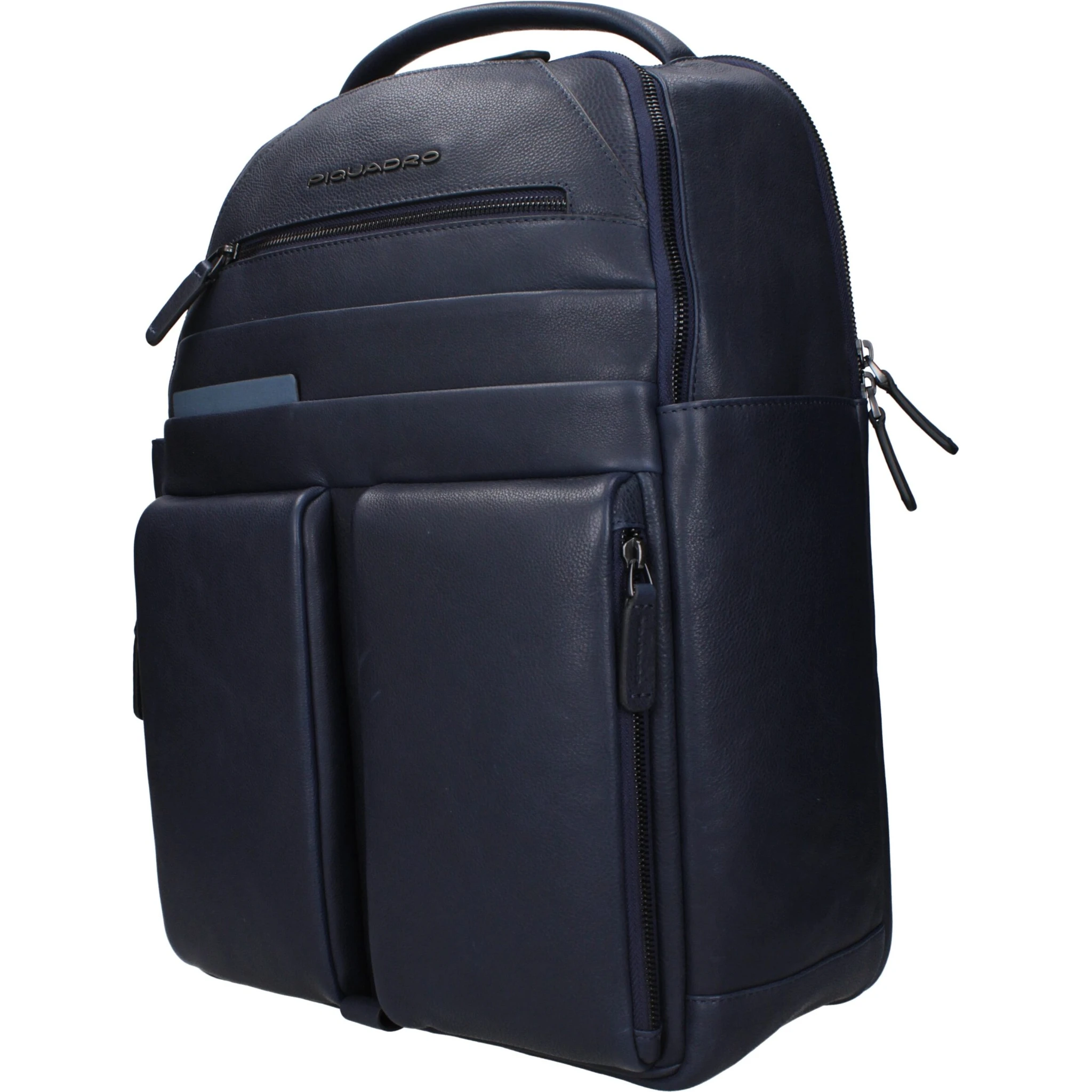 Blue Leather Backpack