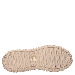 Beige Fabric Sneakers