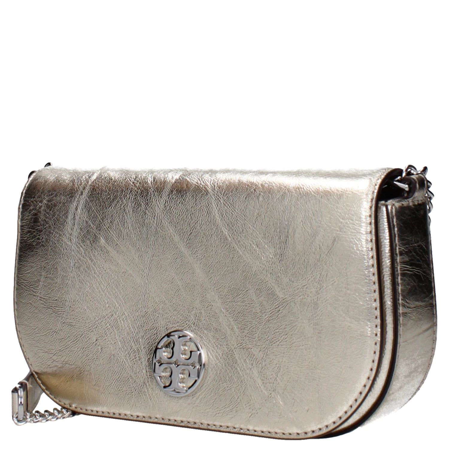 Gold Leather Crossbody Bag