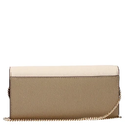 Beige Leather Clutch Bag