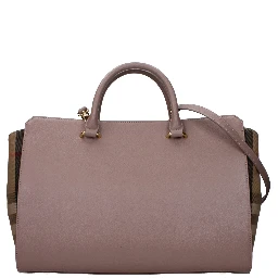 Gray Leather Handbag
