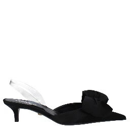 Black Satin Flat Sandals