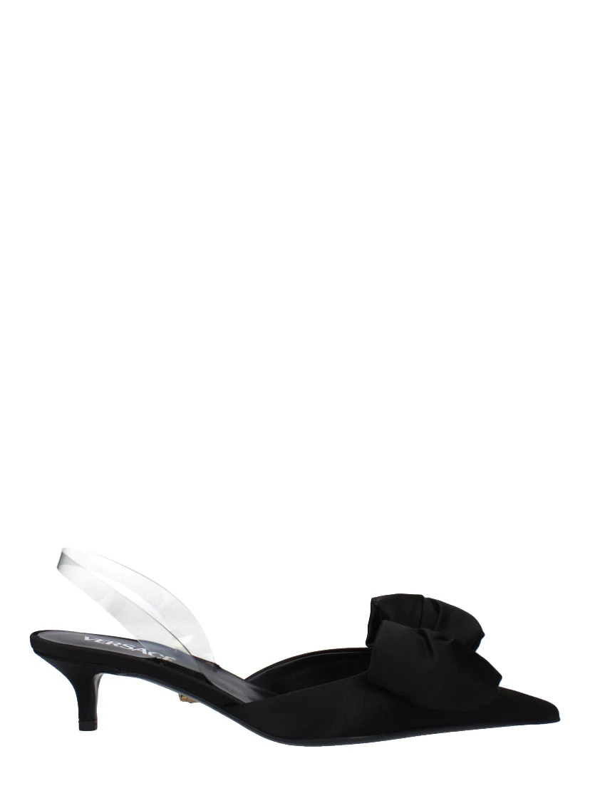 Black Satin Flat Sandals