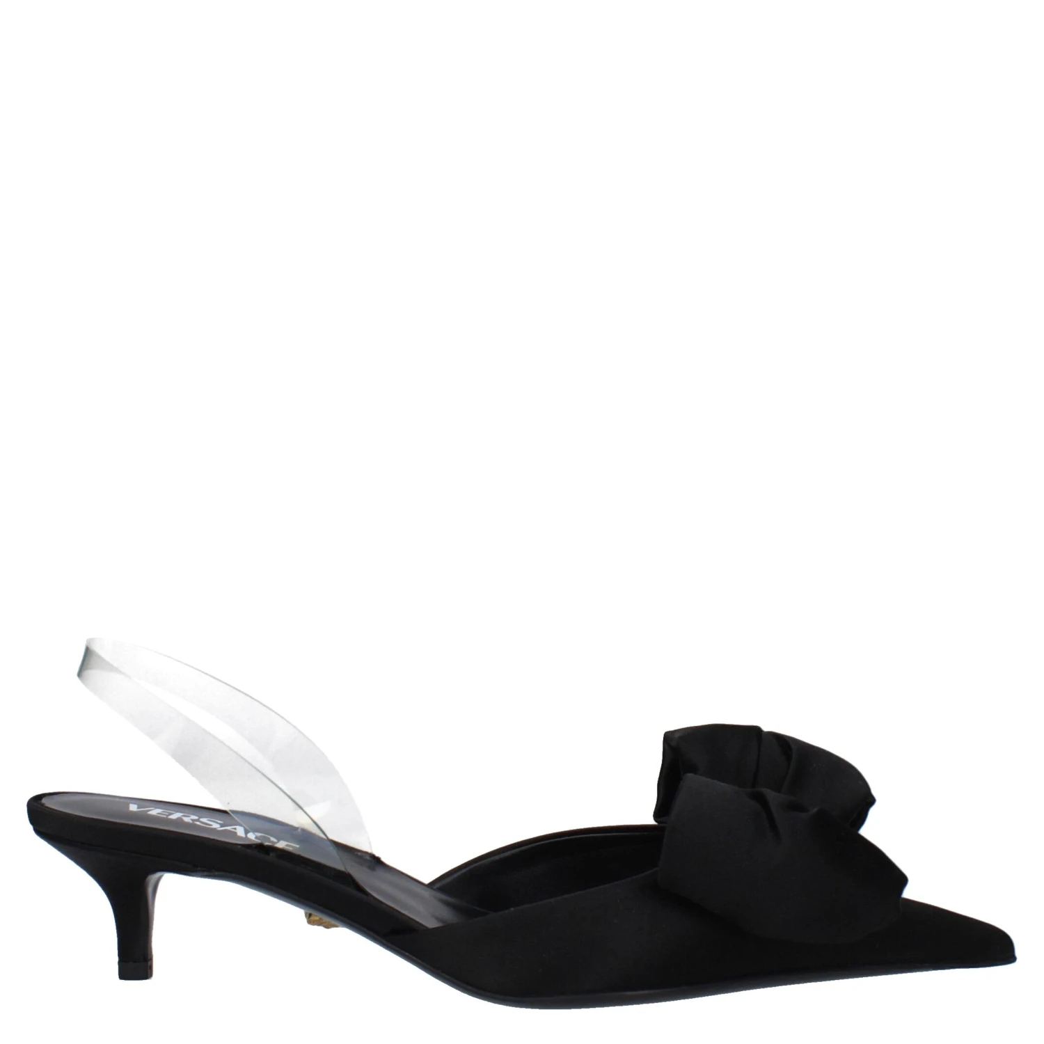 Black Satin Flat Sandals