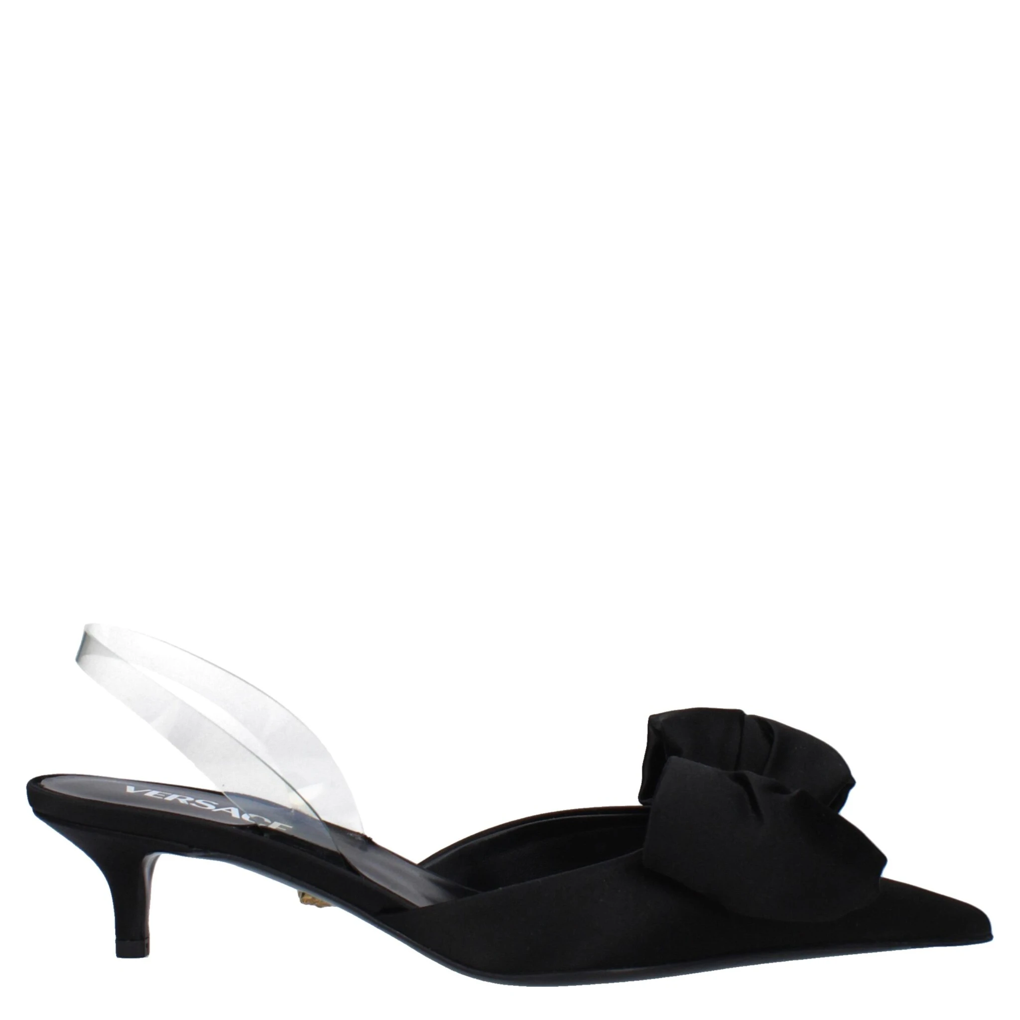 Black Satin Flat Sandals