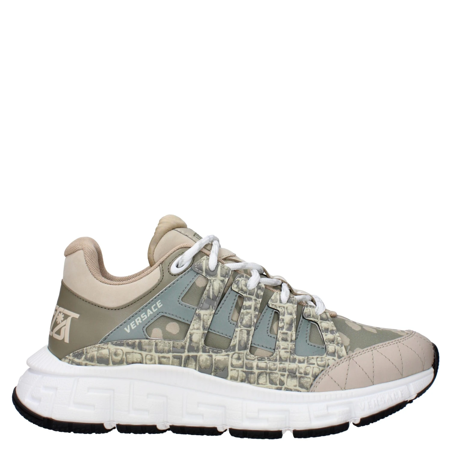 Green Fabric Low Top Sneakers