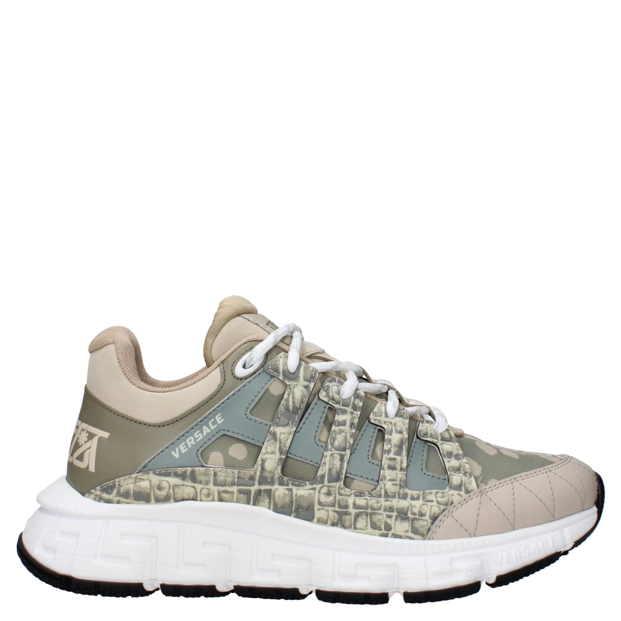 Green Fabric Low Top Sneakers