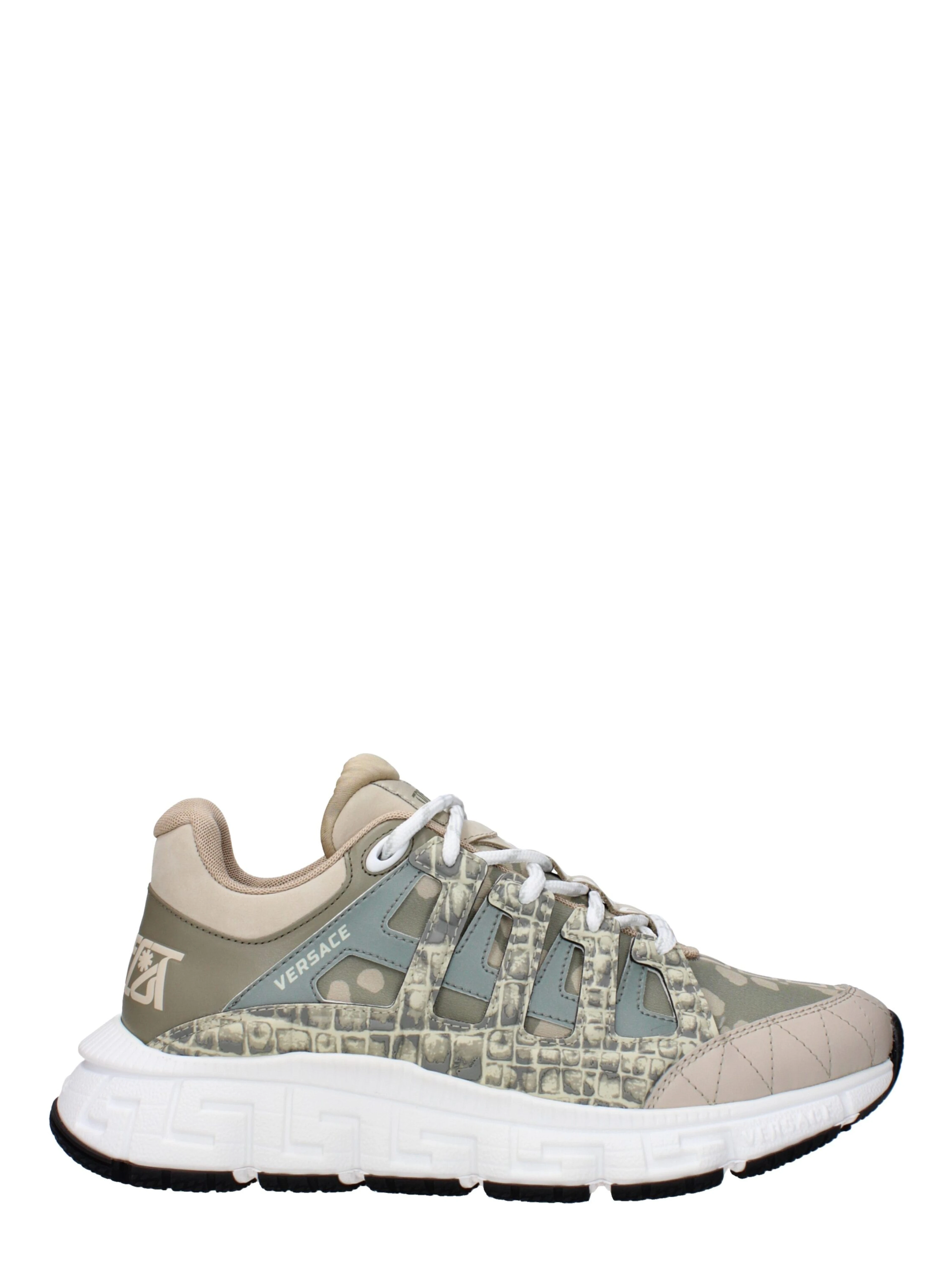 Green Fabric Low Top Sneakers