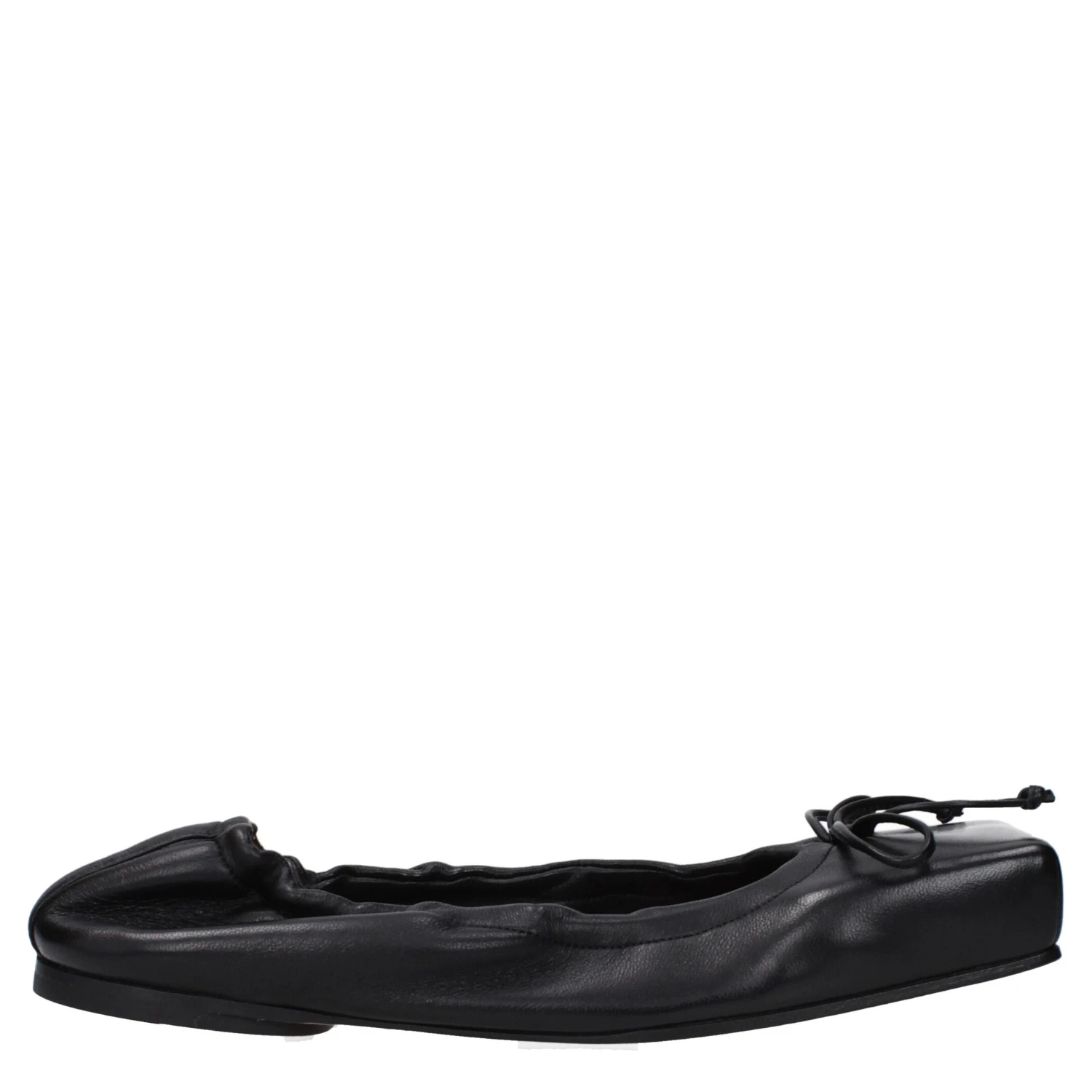 Black Leather Ballet Flats