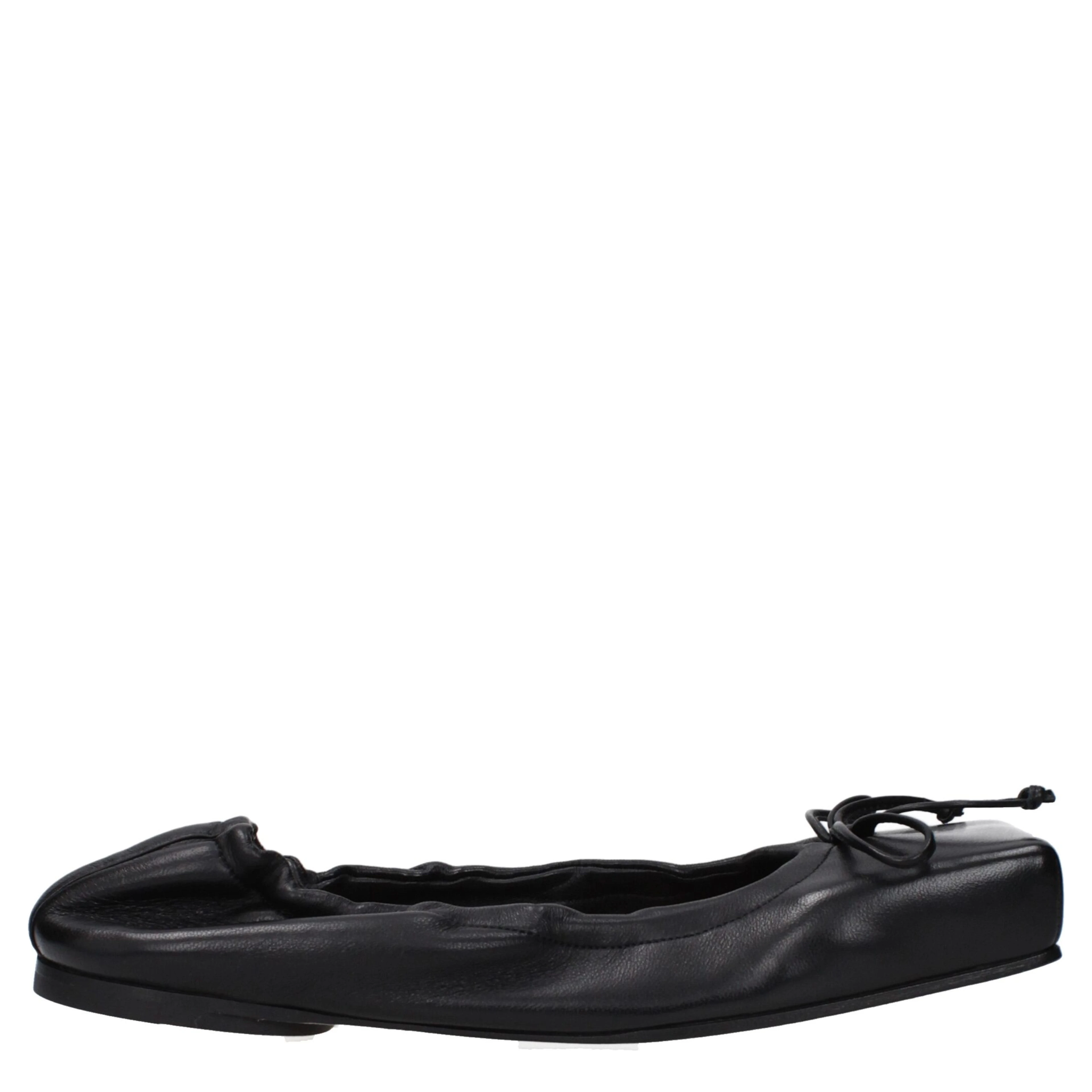 Black Leather Ballet Flats