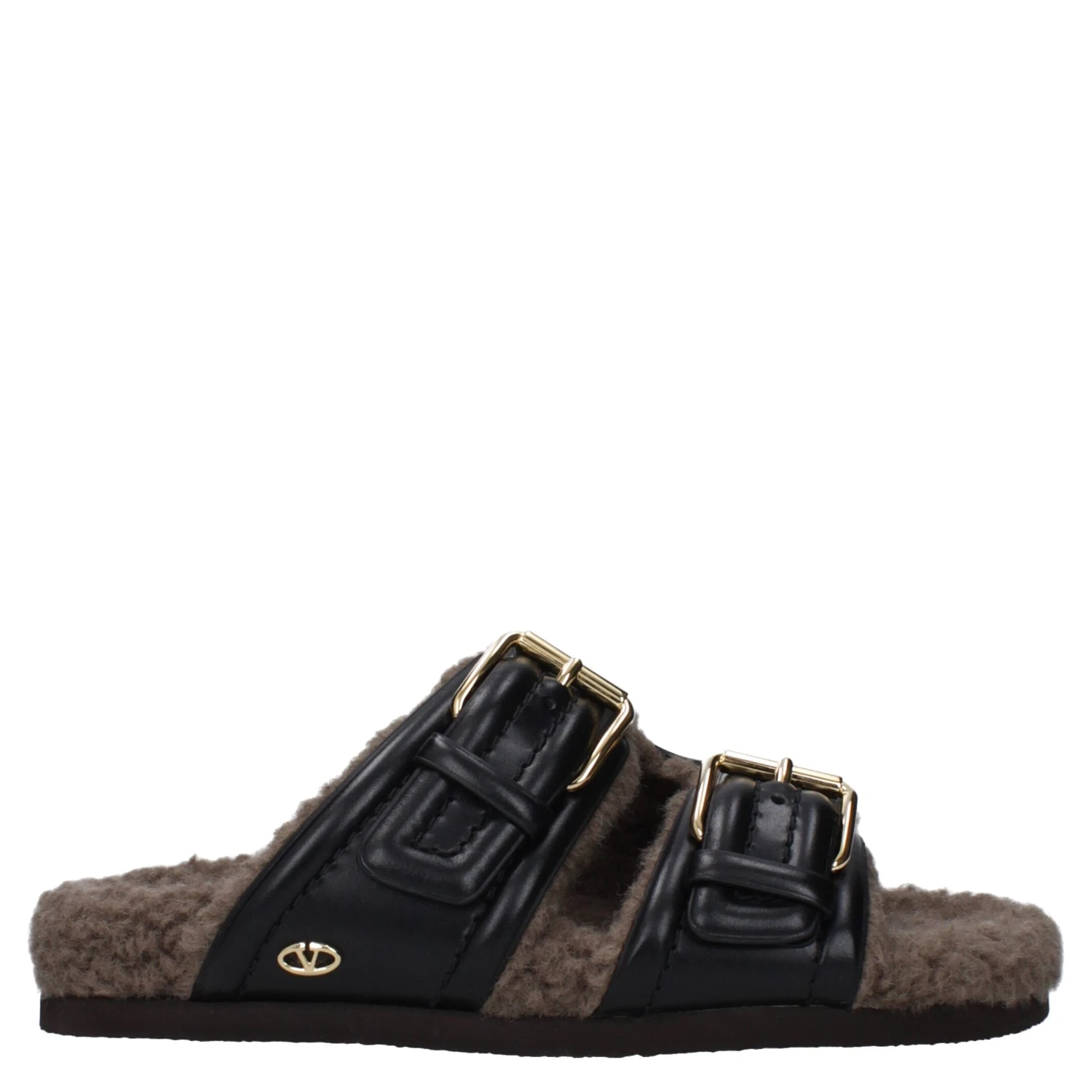 Black Leather Slippers