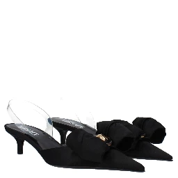 Black Satin Flat Sandals