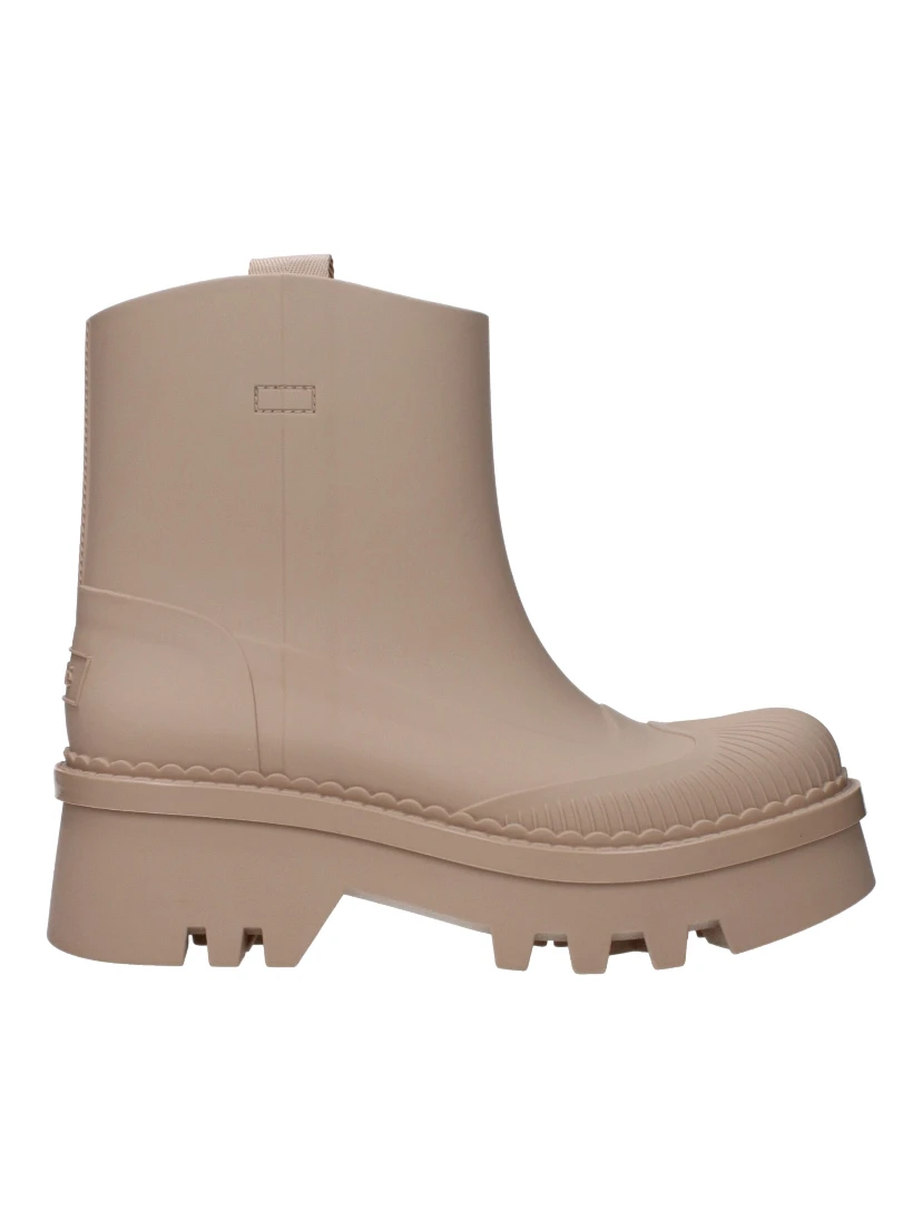 Pink Cotton Ankle Boots