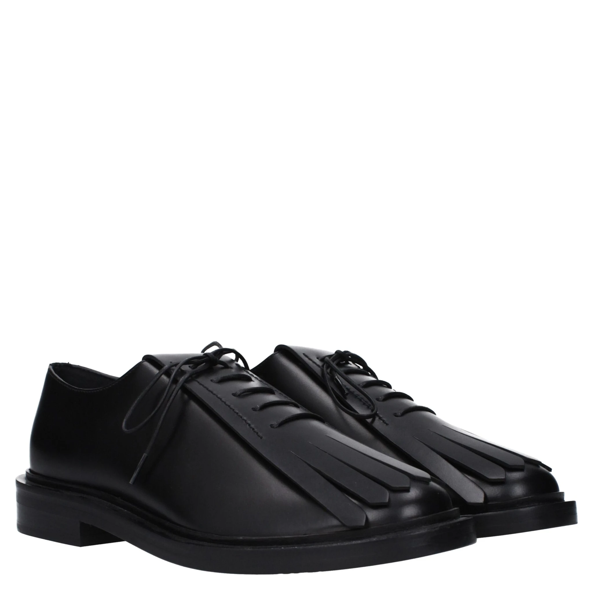 Black Leather Oxfords And Derbies