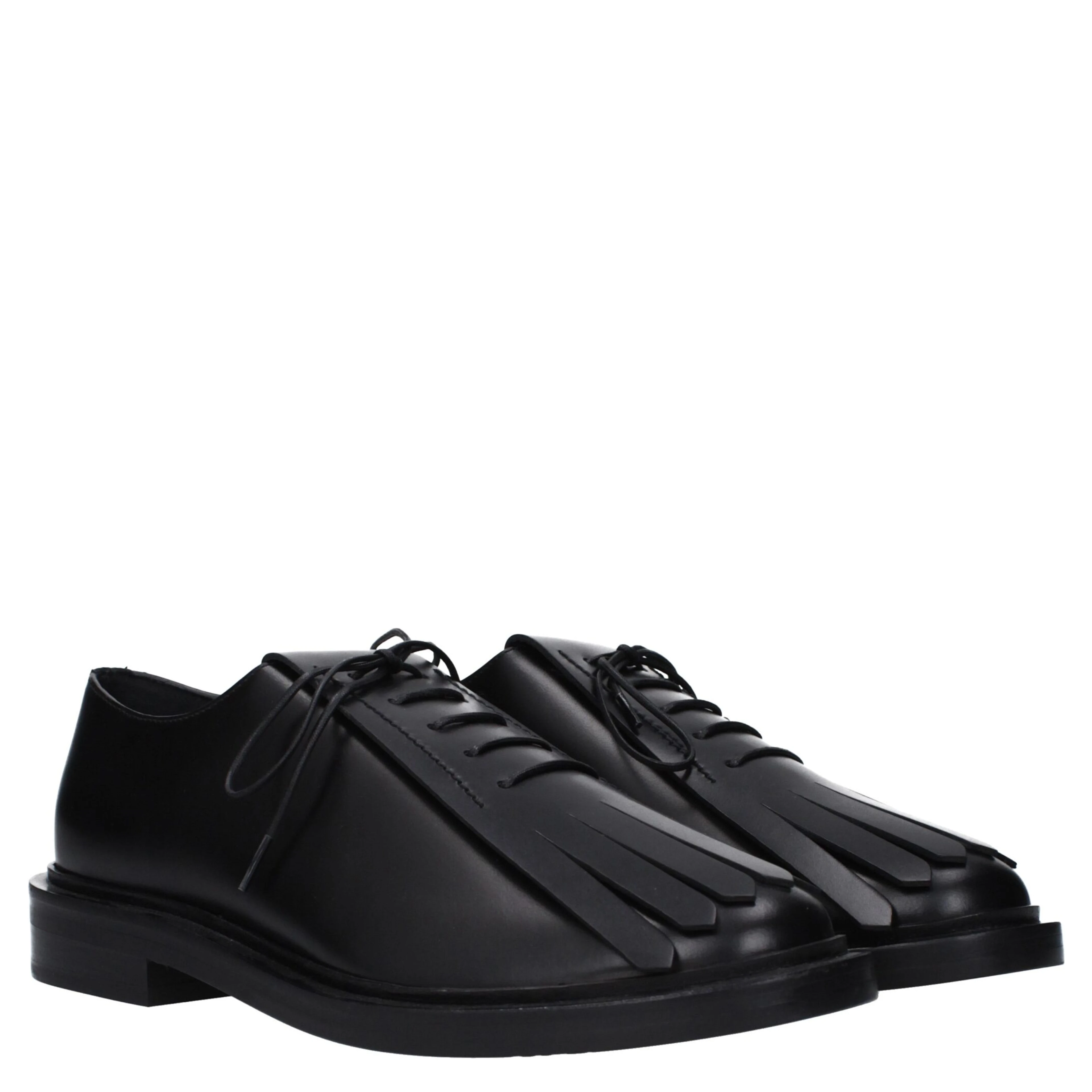 Black Leather Oxfords And Derbies