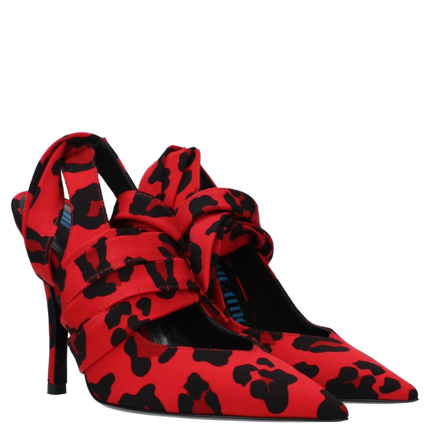 Red Fabric High Heel Pumps