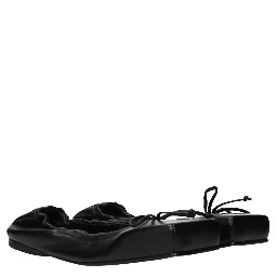 Black Leather Ballet Flats