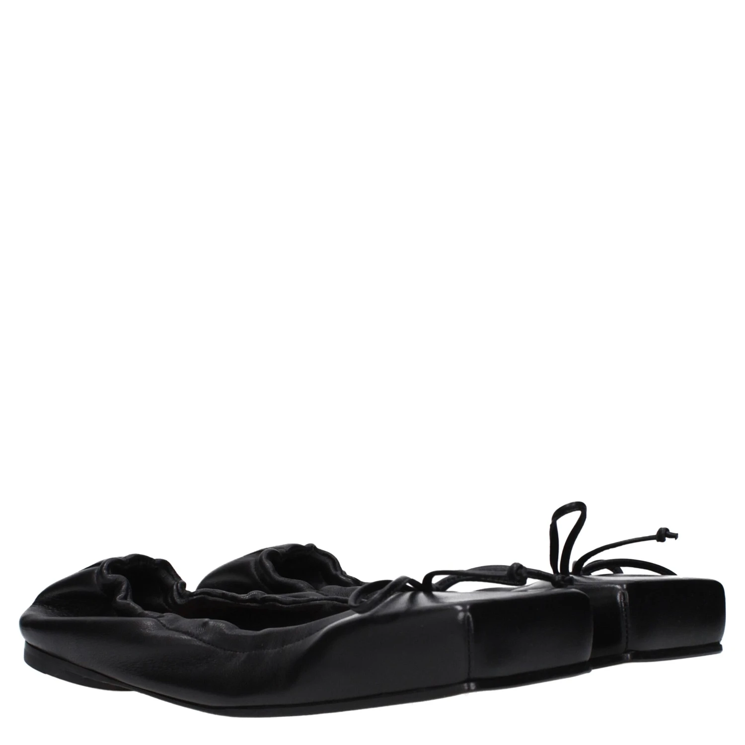 Black Leather Ballet Flats