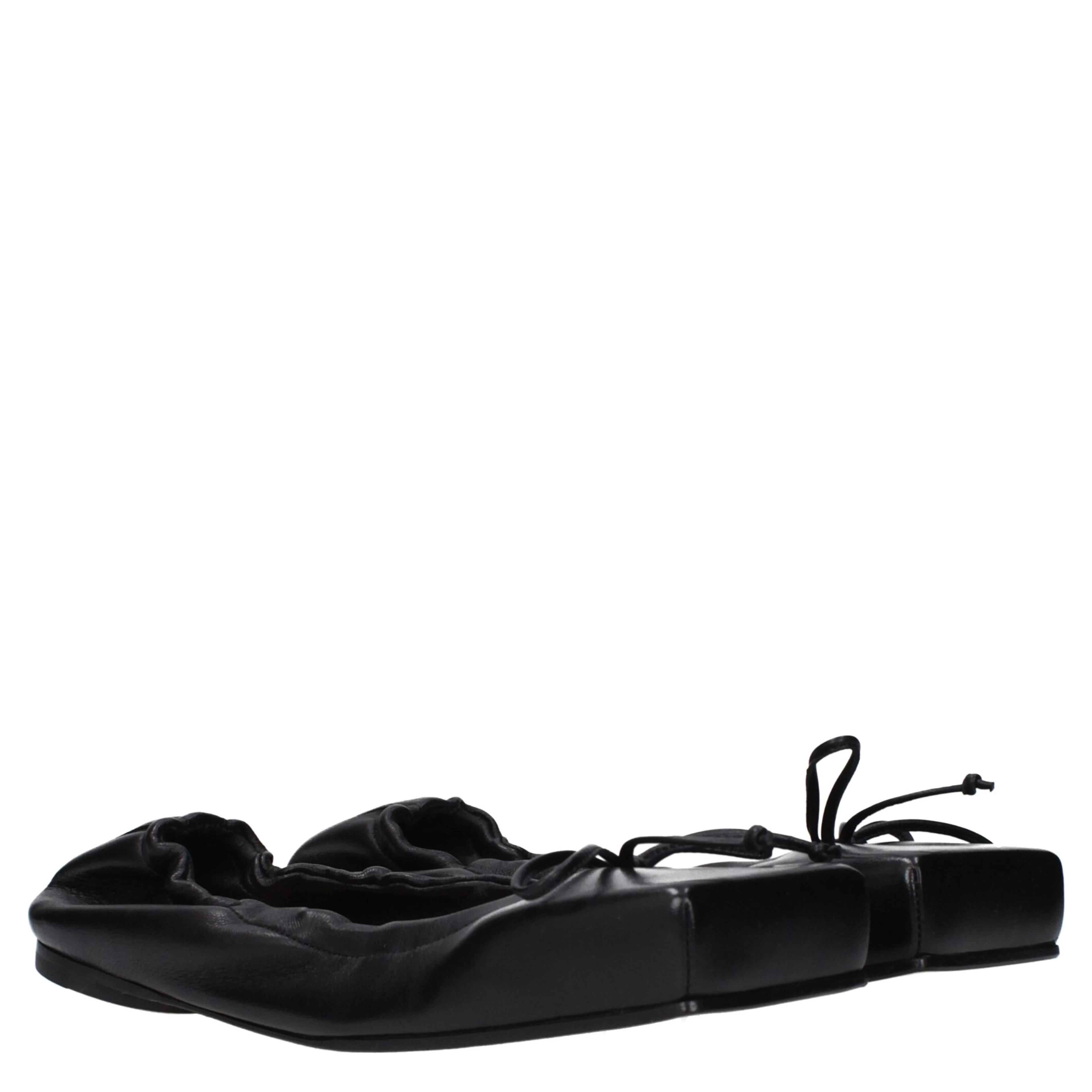 Black Leather Ballet Flats
