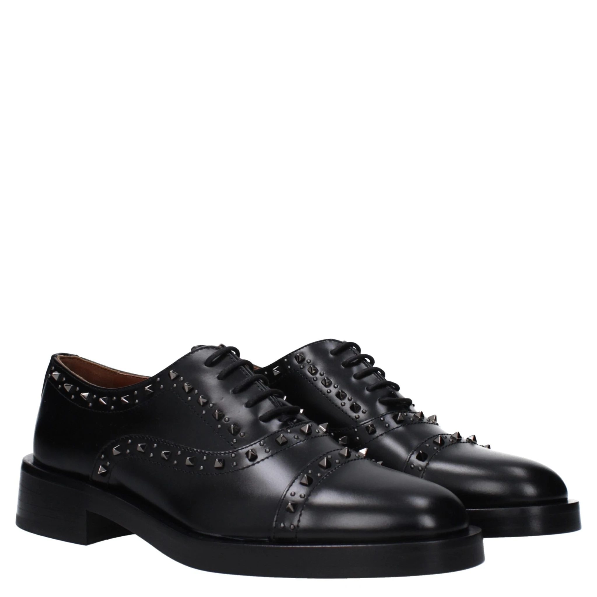 Black Leather Oxfords And Derbies
