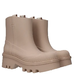 Pink Cotton Ankle Boots