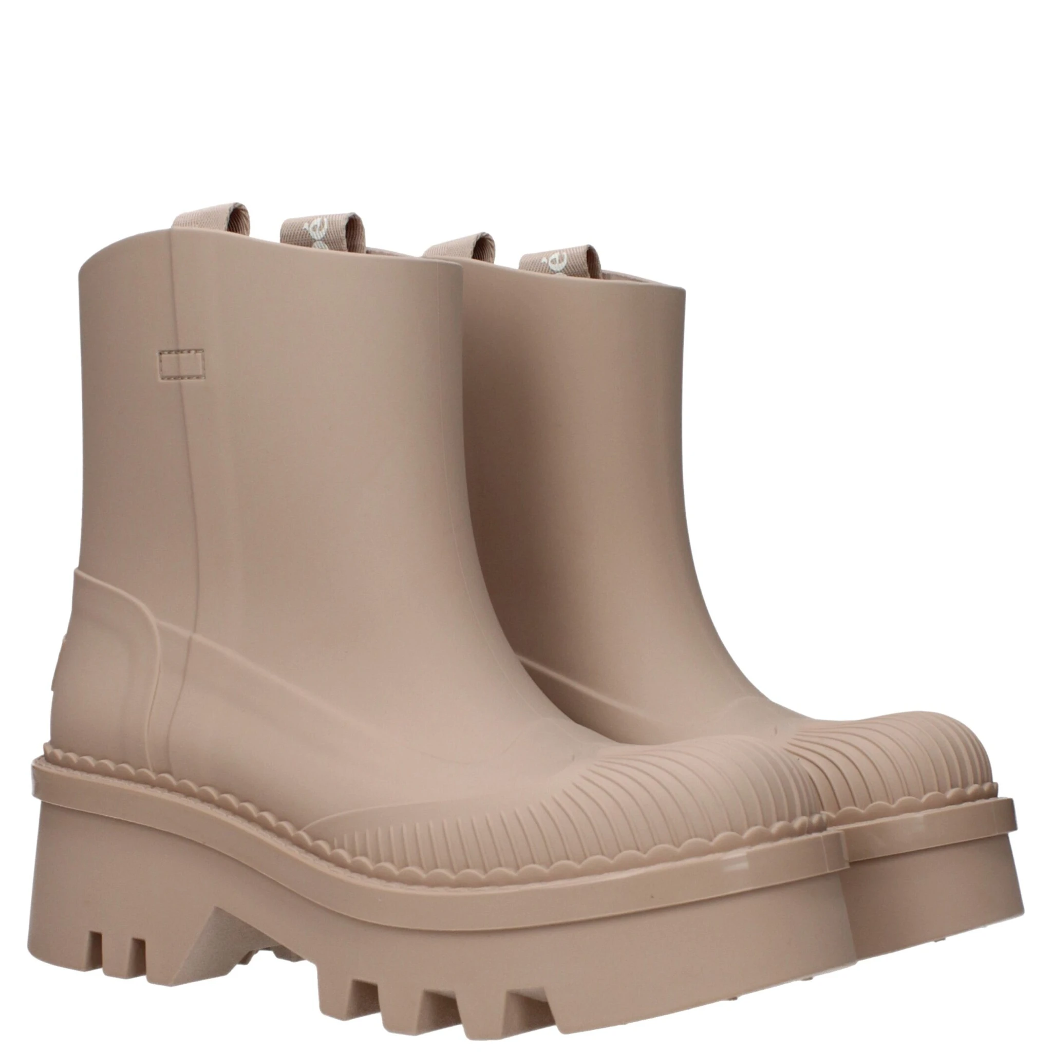 Pink Cotton Ankle Boots