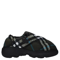 Green Fabric Slip-On Loafers